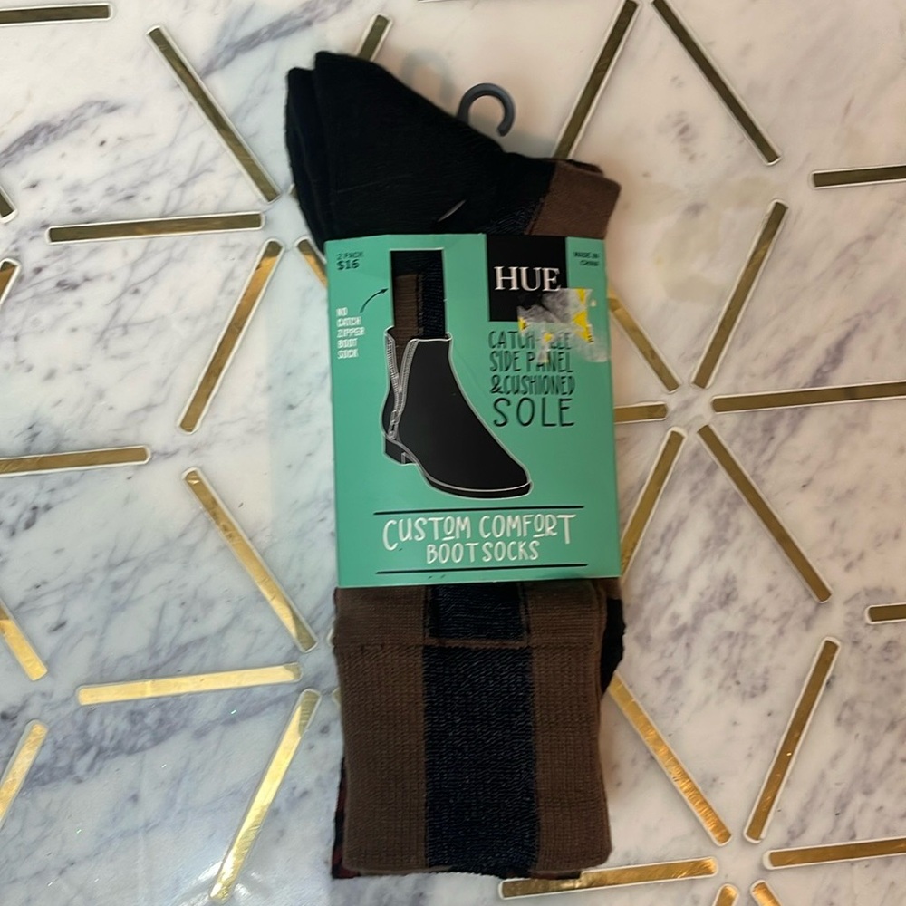 HUE Custom Comfort Boot Socks Catch-Free Side Panel & Cushioned SOLE
